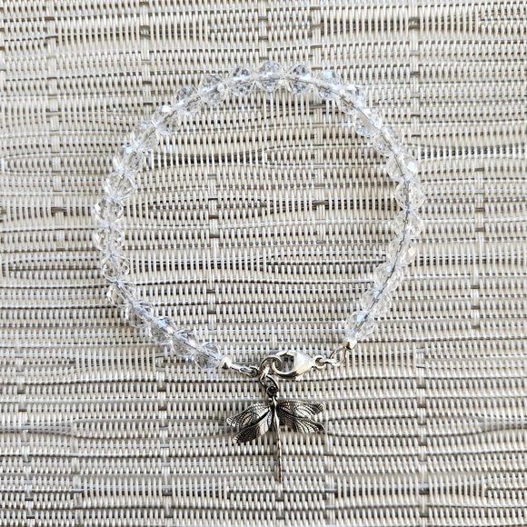 WOMEN'S CUSTOM ( NOT CHEAP STRETCH)DRAGONFLY CHARM BRACELET - Picture 1 of 2